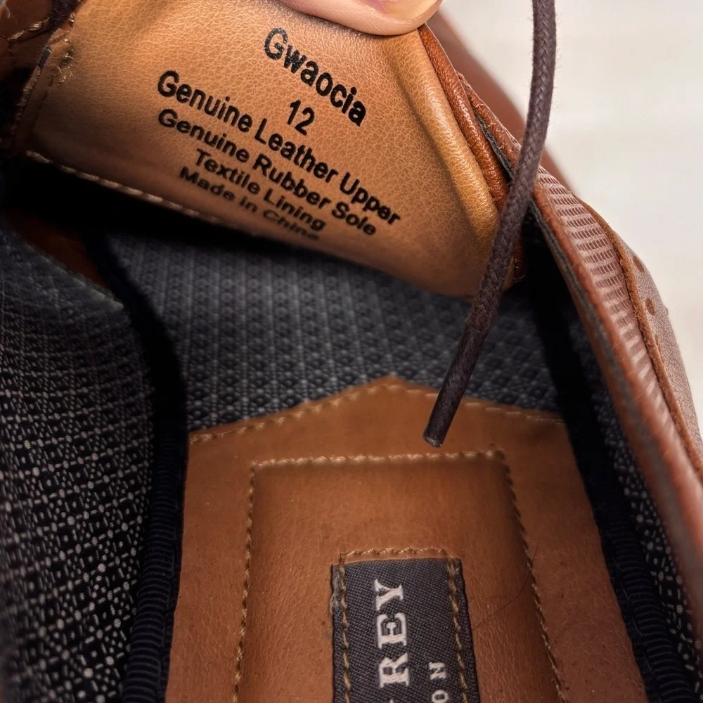 Aston Grey Men’s Leather Dress Shoes Brown Size 12